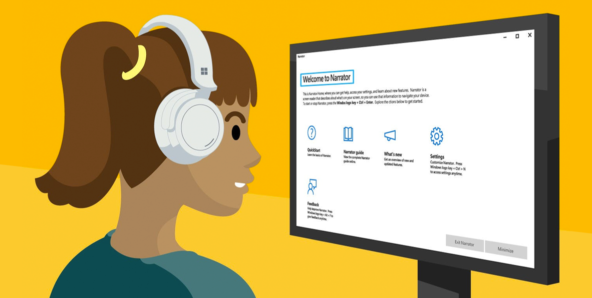 animated woman looking at a computer